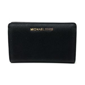 Michael Kors Jet Set Travel Slim Bifold Wallet Black Saffiano